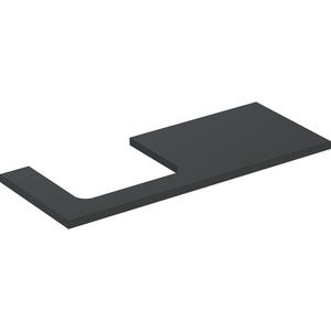Wastafelblad voor opzetwastafel 120cm lava mat uitsparing rechthoekig links ONE