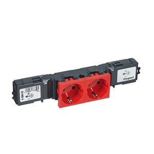 Wandcontactdoos Snap-on Mosaic 2-voudig rood GST18i3