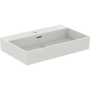 EXTRA wastafel 70cm met kraangat met overloop wit ideal plus