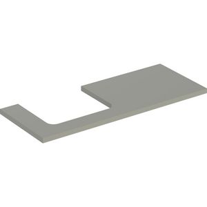 Wastafelblad voor opzetwastafel 120cm greige mat uitsparing rechthoekig links ONE