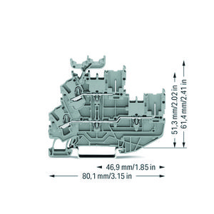 1-draads/1-pins 2etage basisklem PUSH Rijg-/rijg 2231 VVE=50