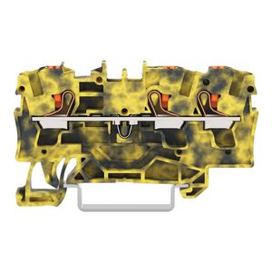 3-draads rijgklem Met drukknop 4mm² donkergrijs/geel VVE=50