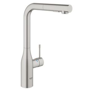 Essence keukenmengkraan superst. L-uitloopmet uittrekbare dualspray supersteel (rvs look)