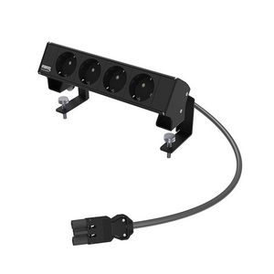 Ampère bureau opbouwunit zwart 4x wandcontactdoos