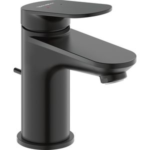 Wave 1-hendel wastafelmengkraan S mat zwart sprong 95mm incl. waste-inrichting