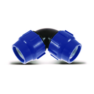 Kniekoppeling PP tyleen klem 110x110mm PN16