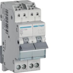 Installatieautomaat fornuisgroep 2x 1-polig + Nul 16A 6 kA quickconnect