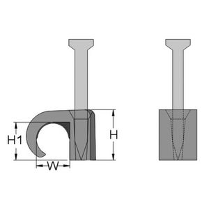 Zak a 100st. Spijkerclips voor ronde kabels 7-10 zwart