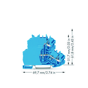 2etageklem Rijg-/rijg afsluitplaat blauw 2000/099-000 VVE=50