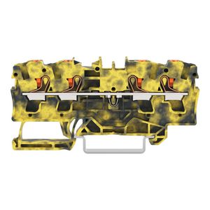 4-draads rijgklem Met drukknop 4mm² donkergrijs/geel VVE=50