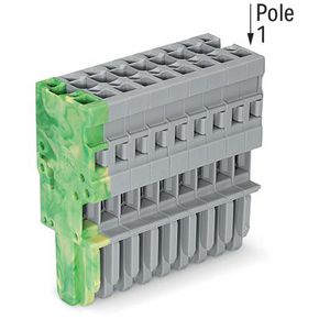 1-draads female steker CAGE CLAMP 4mm2 grijs/groen-g VVE=25