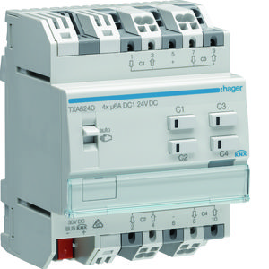 Jaloezie-actor bussysteem KNX 4-voudig 24V DC