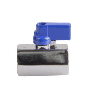 Mini kogelafsluiter chr. 1/2" bn. x1/2" bn. Blauw