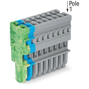 1-draads female steker CAGE CLAMP 4mm2 grijs/blauw/g VVE=20