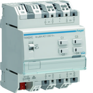 Jaloezie-actor bussysteem KNX 4-voudig 230V AC
