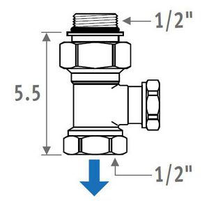 Retourventiel 1/2" 180°