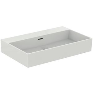 EXTRA wastafel 70cm zonder kraangat met overloop wit ideal plus