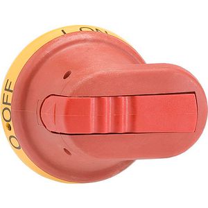 Handgreep IP65 rood-geel lengte 45mm omkeerschakelaar I-O-II