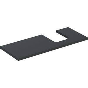Wastafelblad voor opzetwastafel 120cm lava mat uitsparing afgerond rechts ONE