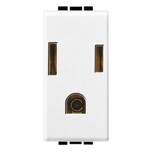 Wandcontactdoos wit USA 2P + A 1 module Livinglight