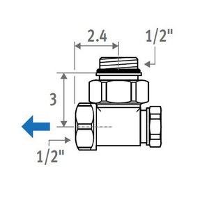 Retourventiel 1/2" 90gr.