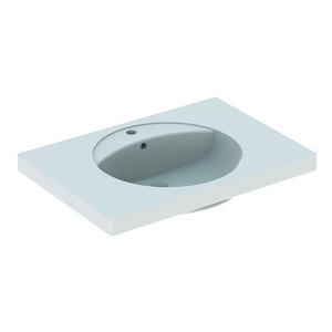 Preciosa wastafel 80x55cm wit met kraangat + overloop Keratect