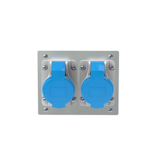 Multibox inzetraam 2x wandcontactdoos 230V 16A randaarde IP44 uitv.