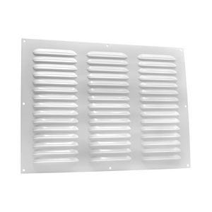 ALU schoepenrooster vlak model 400x300mm wit