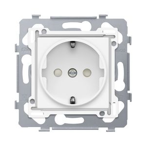 Stopcontact 71x71mm insteek sokkel/afw.set b.white