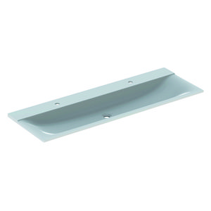 Xeno2 meubelwastafel 140x48cm wit varicor met 2x kraangat zonder overloop