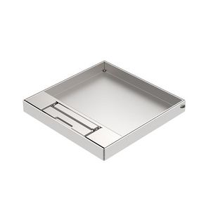 RVS S15ZR klapdeksel set geborsteld RVS inleg 15mm 150x150mm