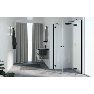 Douchewand kwartrond NH-R 100 h=2000mm helder glas profielkleur chroom