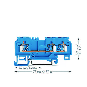 3-draads rijgklem 4mm² test blauw 880-684/999-940 VVE=100