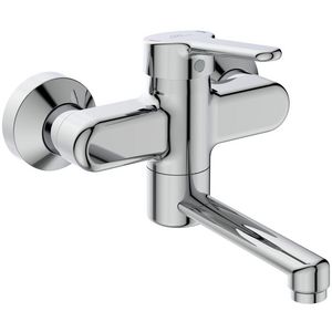 Ceraplus 2 wandmengkraan chroom incl. draaibare uitloop 150mm incl. afsluitbare s-koppeling