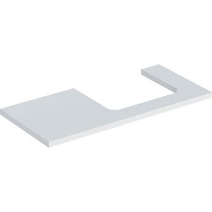 Wastafelblad voor opzetwastafel 105cm mat wit uitsparing rechthoekig rechts ONE