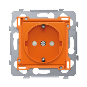Stopcontact randaarde en besch.afsl. sokkel insteek orange