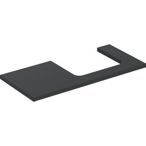 Wastafelblad voor opzetwastafel 105cm lava mat uitsparing rechthoekig rechts ONE