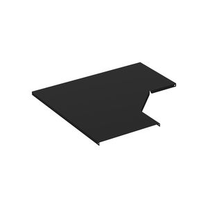 Hoekstukdeksel vast horizontale bocht 200mm zwart KG281