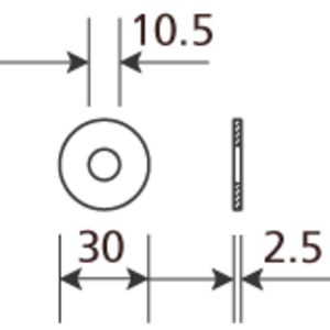 Sluitring Elvz 10.5x30x2.5 M10 VVE=100