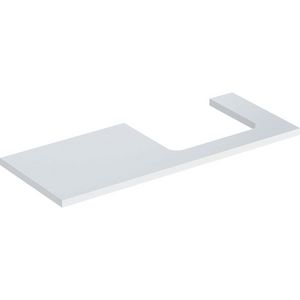 Wastafelblad voor opzetwastafel 120cm wit hoogglans uitsparing rechthoekig rechts ONE