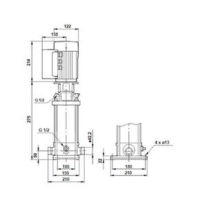 Centrifugaalpomp CRNE1-4 A-P-G-E-HQQE 1x200-240 60HZ