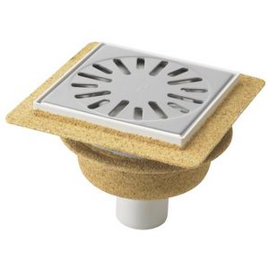 ABS doucheput 146x146mm OU. 50mm RVS rooster+rand verstelbaar