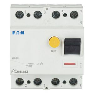 Aardlekschakelaar (RCCB) PFIM 100A, 4P, 300mA, type A Eaton