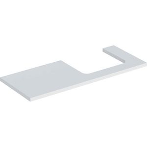 Wastafelblad voor opzetwastafel 120cm mat wit uitsparing rechthoekig rechts ONE