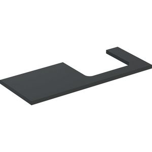 Wastafelblad voor opzetwastafel 120cm lava mat uitsparing rechthoekig rechts ONE
