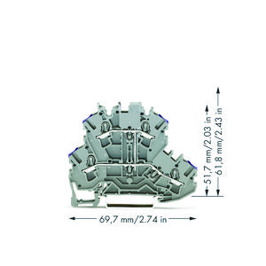 2-etageklem 4-draads rijgklem L grijs 2002-2208 VVE=50