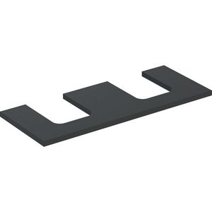 Wastafelblad voor opzetwastafel 120cm lava mat uitsparing afgerond links + rechts ONE