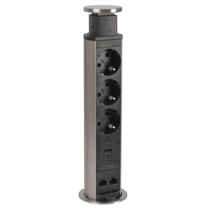 Toren bureau aansluitunit 60 3 WCD + 2 RJ45 + USB