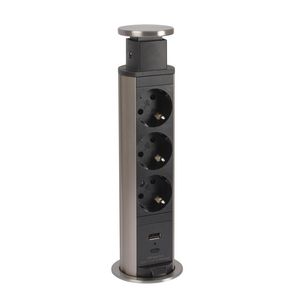Toren bureau aansluitunit 60 3 WCD + 1 USB A + C 15W