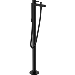 Afbouwdeel Finoris 1-hendel vrijstaande badmengkraan mat zwart sprong 210mm incl. staafdouche+slang excl. inbouwdeel
